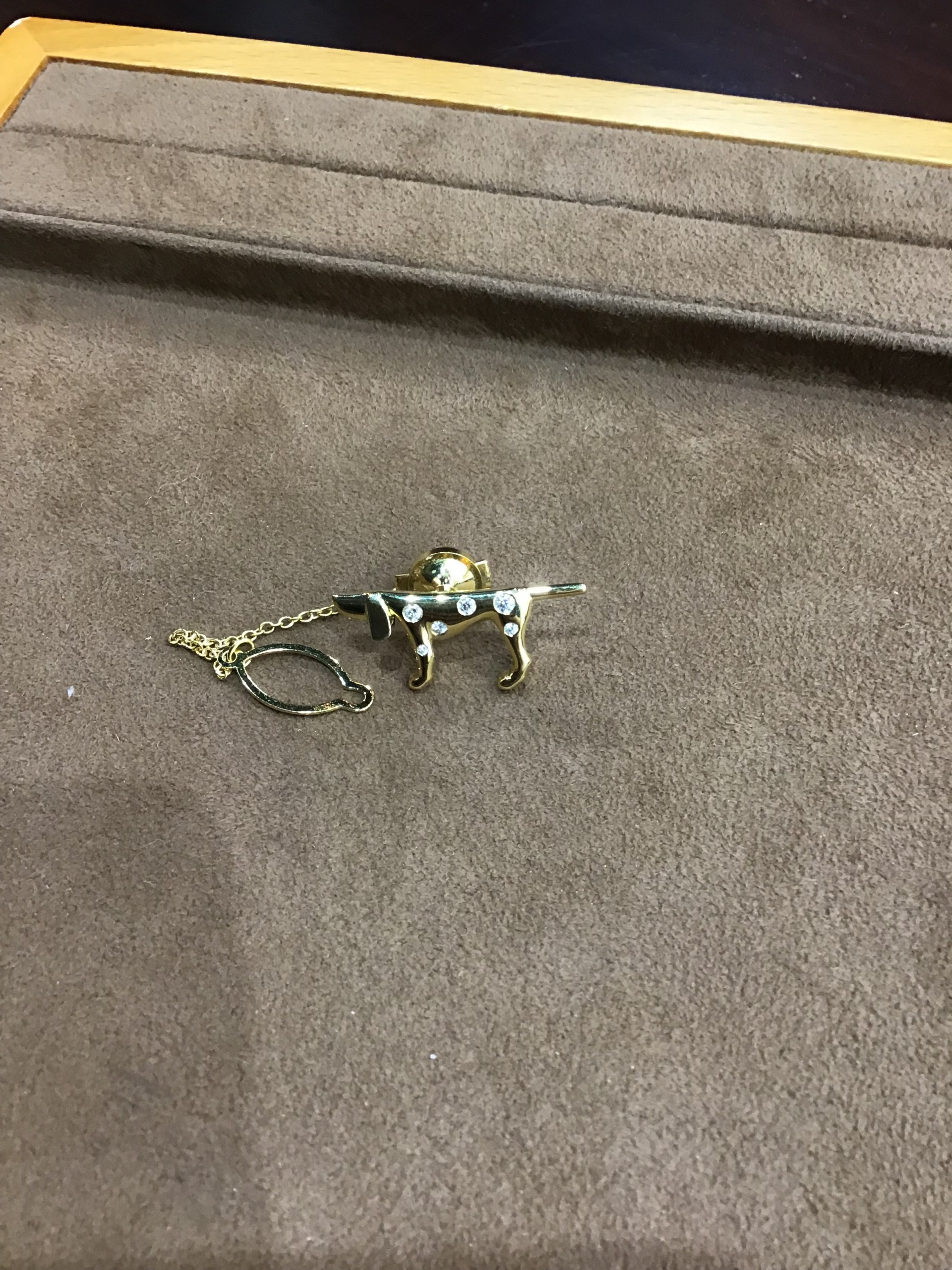 ドッグ ダイヤモンド ネクタイピン タイタックピン タイピン の